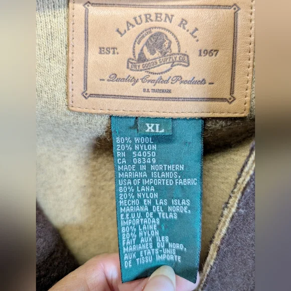 RALPH LAUREN - LAUREN R.L DRY GOODS DUFFLE WITH HORN BUTTONSCOAT SIZE XL - Picture 5 of 5